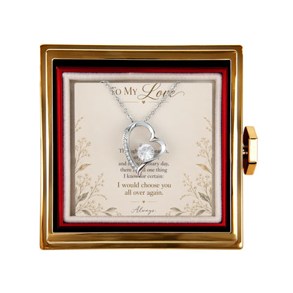 Choose You Again Preserved Rose & Love Necklace