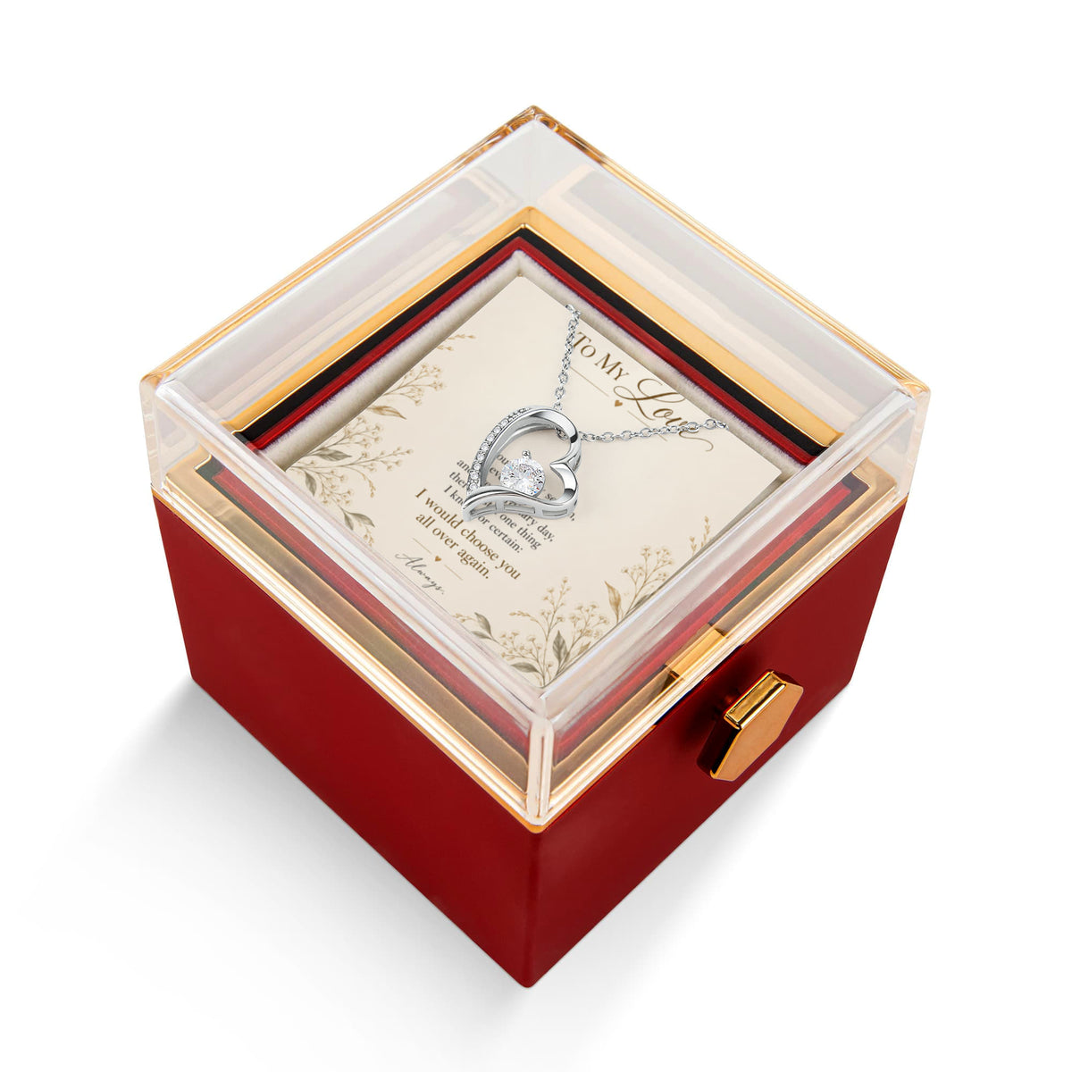 Choose You Again Preserved Rose & Love Necklace