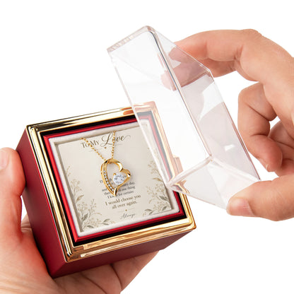 Choose You Again Preserved Rose & Love Necklace