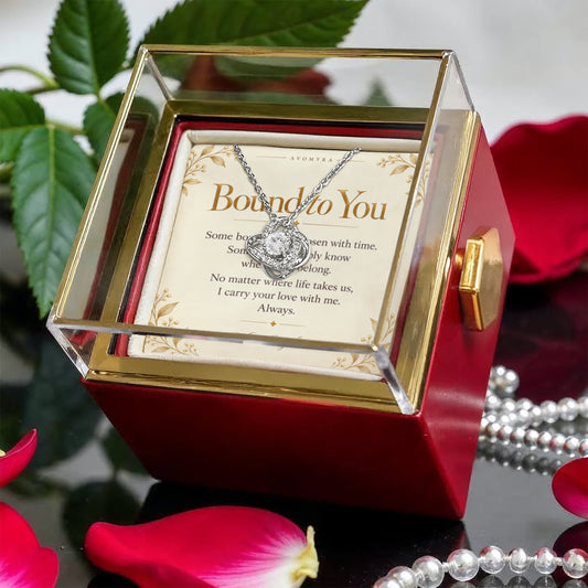 Bound To You - Preserved Rose Love Knot Necklace